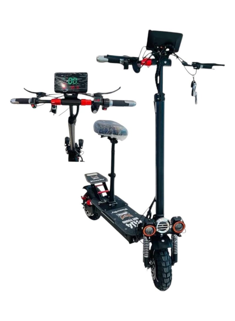 Generic Scooter 2024 2000 Watts motor W1 winner sky 48v 13Ah electric scooter48V 13A Battery 25 to 30km Mileage Full Foldable Bluetooth Speaker Seat Removable and Foldable  Red Colo  - Image 4