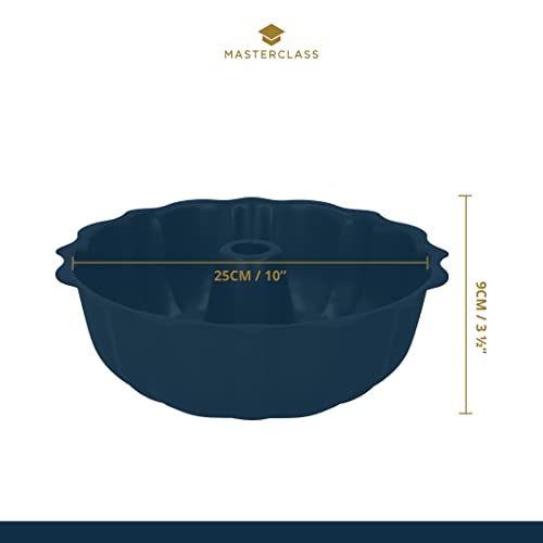 Master Class Premium 27 cm Fluted Ring Cake Tin | 1 mm Thick Carbon Steel, PFOA-Free Non-Stick, 10.5 Inch Savarin Mould for Baking Excellence, Grey - Image 4