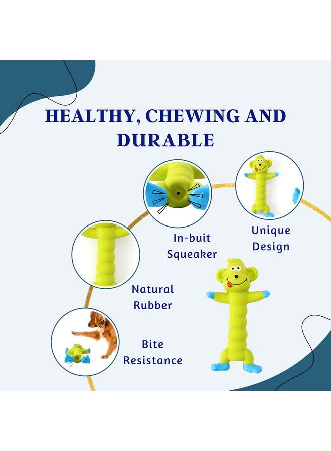 Generic 6 In 1 Squeaky And Chew Rope Dog Toy Combo - (2Knot Rope + 3Knot Rope + Slipper + Corn Stick + Claw Ball + Green Monkey) | Chewing, Playing, & Teething For Small Dogs And Puppies  - Image 5