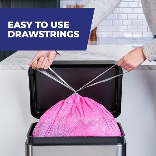 Hefty Ultra Strong 13 Gallon Trash Bags, Tall Kitchen Trash Bags 13 Gallon Size, Resist Leaks, Punctures, and Rips, Continuous Odor Control, Pink, Fabuloso Watermelon Scent, 110 Bags - Image 5