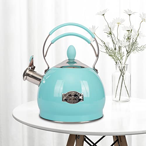 LUXGRACE Whistling Tea Kettle Stainless Steel Teapot, Teakettle for Stovetop Induction Stove Top, Fast Boiling Heat Water Tea Pot 2.6 Quart - Image 4