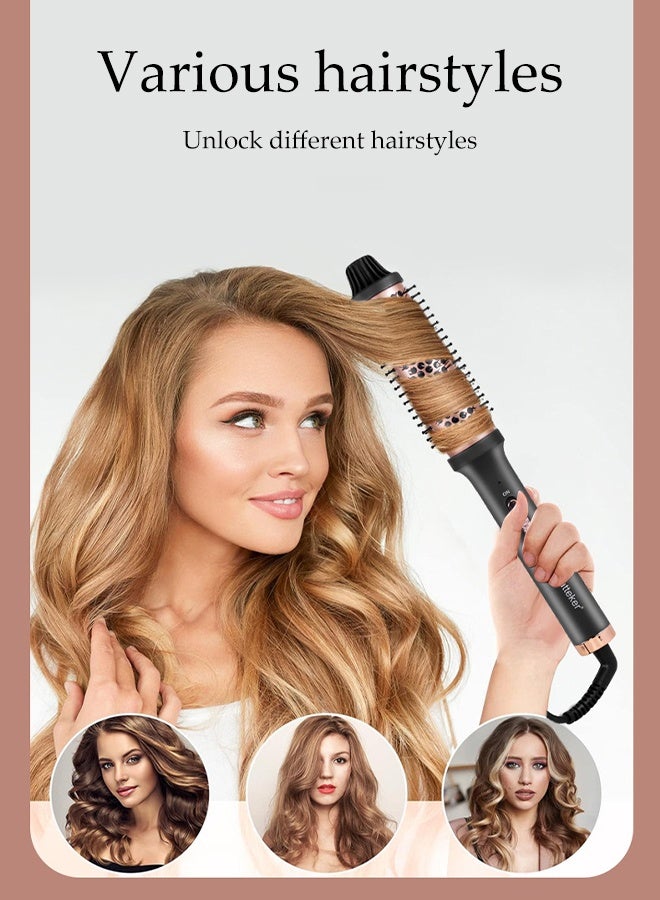 DUNISO Thermal Brush，Thermal Brush Curling Iron，Ceramic Tourmaline Ionic Curling Comb， Anti-Scald Design，for Curls and Straightening - Image 3