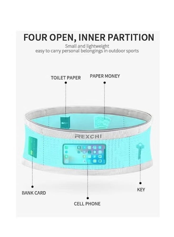 REXCHI Running Belt Waist Bag, Multifunctional Sports Waist Bag, Invisible Belt Bag, Large Capacity Anti Slip Breathable Gym Bag for Outdoor Running - Image 3