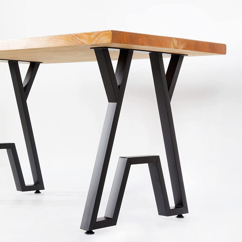 PRAMUKH FASHION PRAMUKH FASHION Modern Heavy Duty Tall Black Metal Iron Desk Legs RiserBench Furniture Legs for Coffee Table Dining Legs Pack of 2 2801A  - Image 2