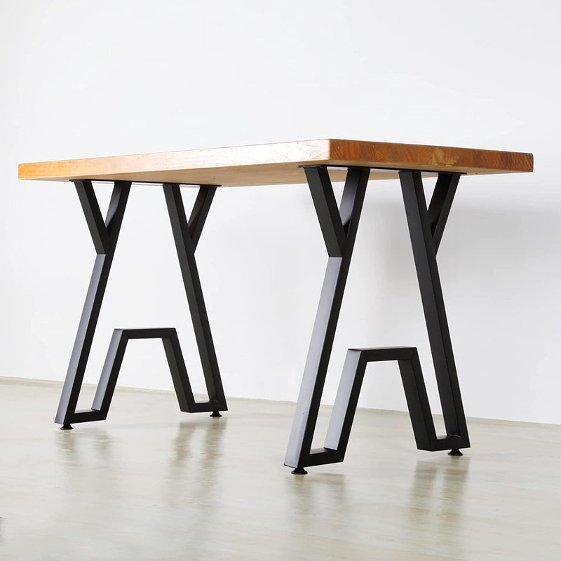 PRAMUKH FASHION PRAMUKH FASHION Modern Heavy Duty Tall Black Metal Iron Desk Legs RiserBench Furniture Legs for Coffee Table Dining Legs Pack of 2 2801A  - Image 1
