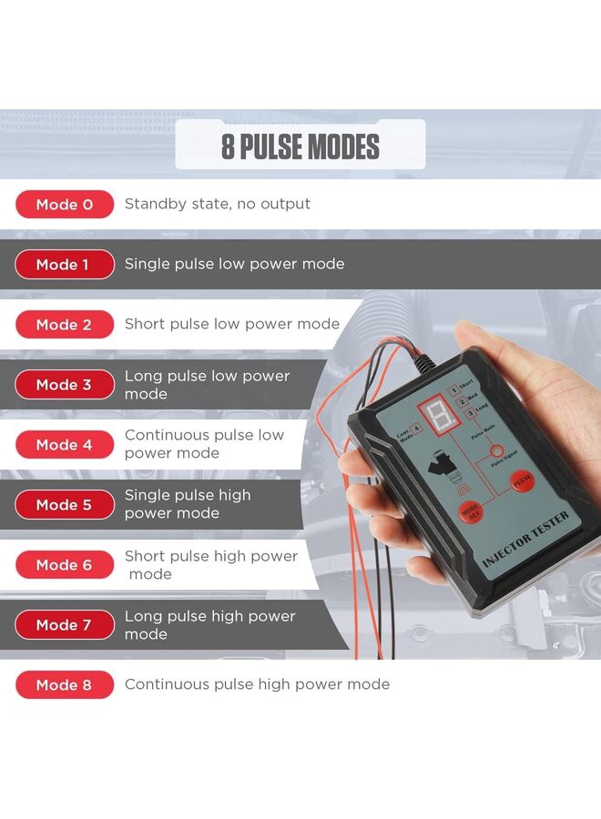 Fuel Injector Tester and Cleaner Kit 8 Pulse Modes Automotive Fuel Injector Cleaner Kit Car Fuel Injector Tester Tool DIY Auto Fuel Injection Cleaner Machine with Fuel System Cleaner Ad - Image 2