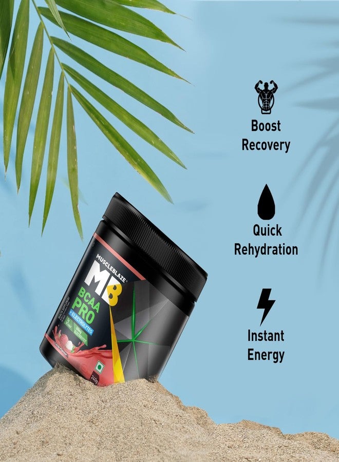 مسل بلايز مسحوق MuscleBlaze BCAA Pro، مكمل غذائي قوي أثناء التمرين (ليتشي، 240 غرام، 30 حصة) | يحتوي على 5 غرام من الأحماض الأمينية المتفرعة السلسلة (BCAAs) و500 ملغ من الإلكتروليتات - Image 5