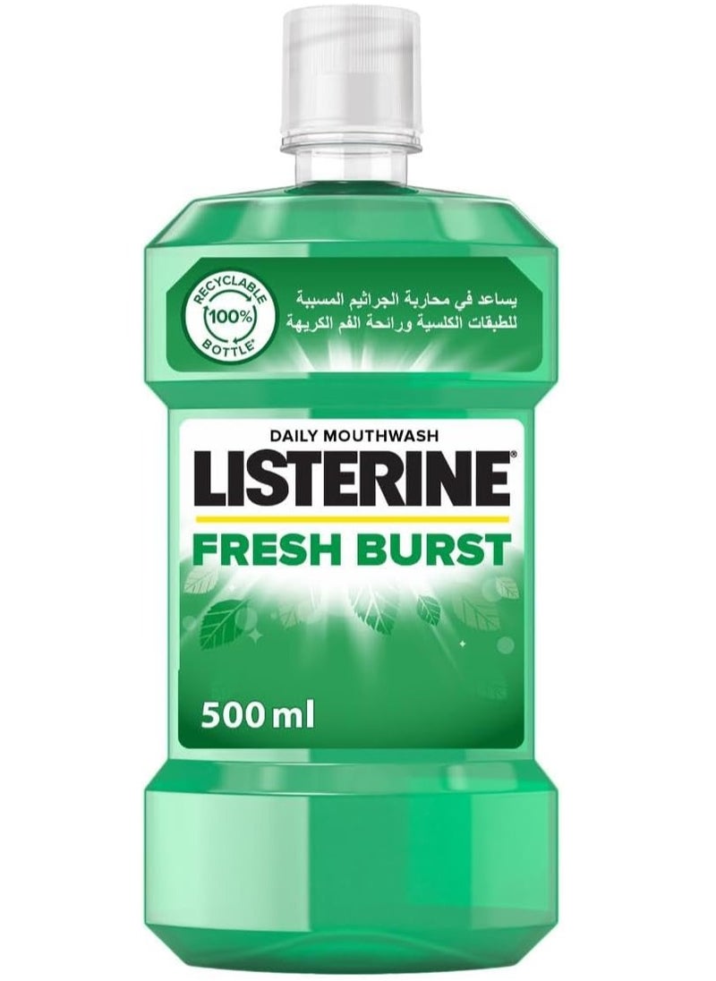 Listerine Fresh Burst Antiseptic Daily Mouthwash 500ml  - Image 1