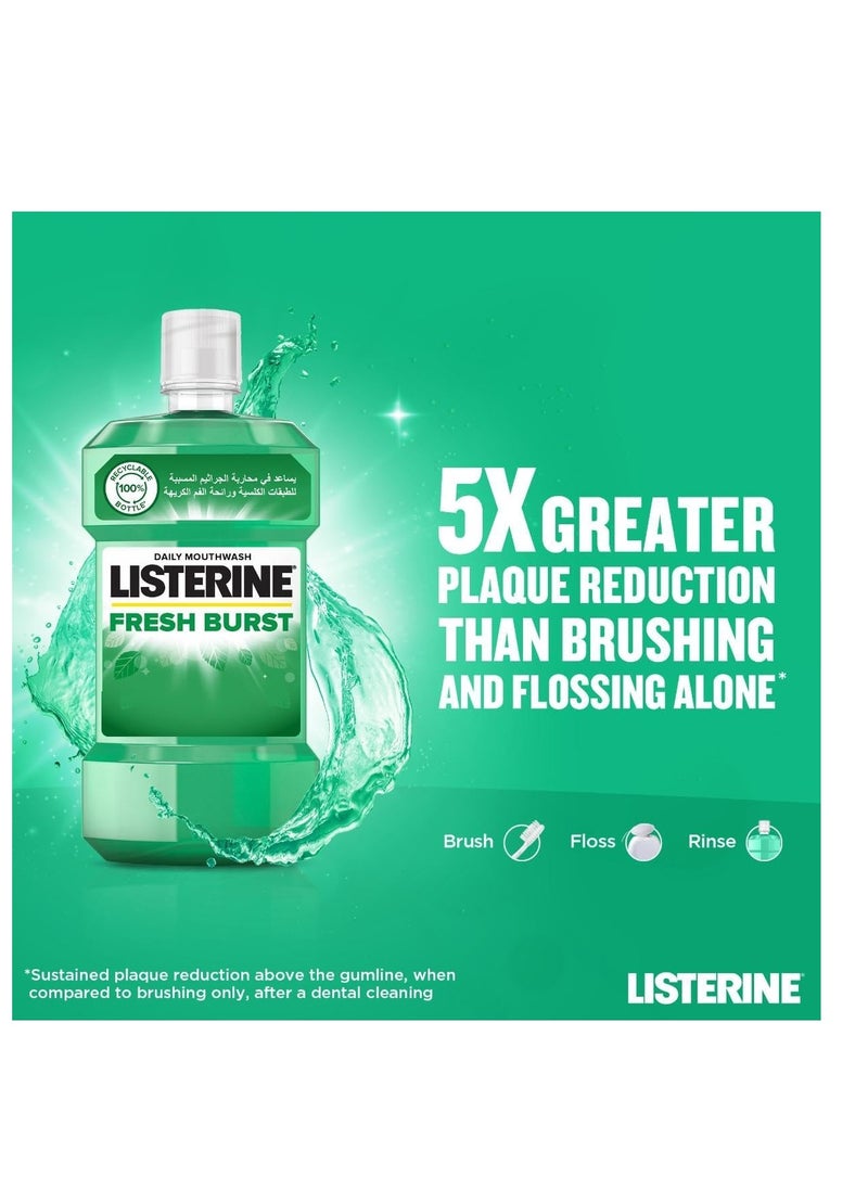 Listerine Fresh Burst Antiseptic Daily Mouthwash 500ml  - Image 2