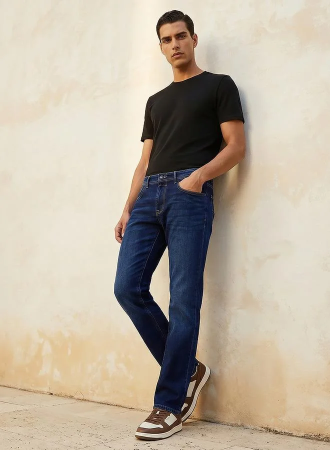 Splash FAV BLUE Men Straight Fit High Rise Jeans for Men | Best Price UAE