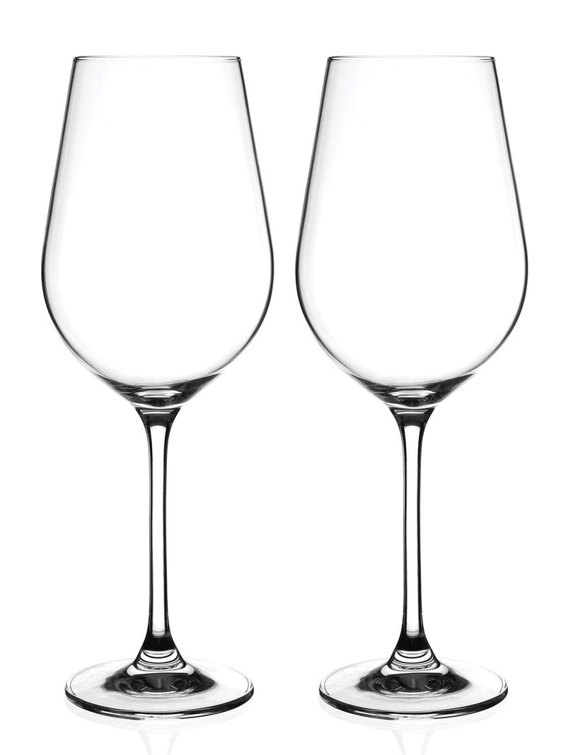 DIAMANTE Red Wine Glasses Pair  Auris Collection Undecorated Premium Crystal  Set of 2