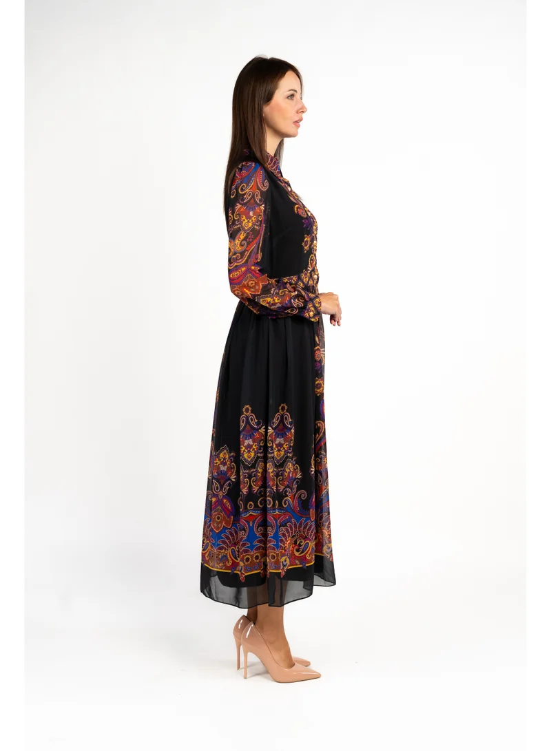 Fashonara Paisley Print Shirt Dress