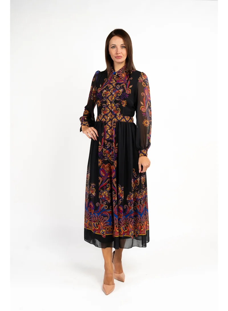 Fashonara Paisley Print Shirt Dress