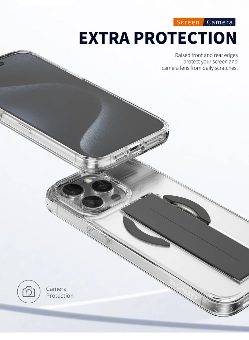 MagSafe Grip Case for iPhone 16 Pro Max – 13ft Drop Protection, Anti-Yellowing Crystal Clear Back, FlexGrip™ One-Hand Secure Hold, MagClick™ Wireless Charging Compatible, Shockproof & Scratch-Resistan  - Image 5