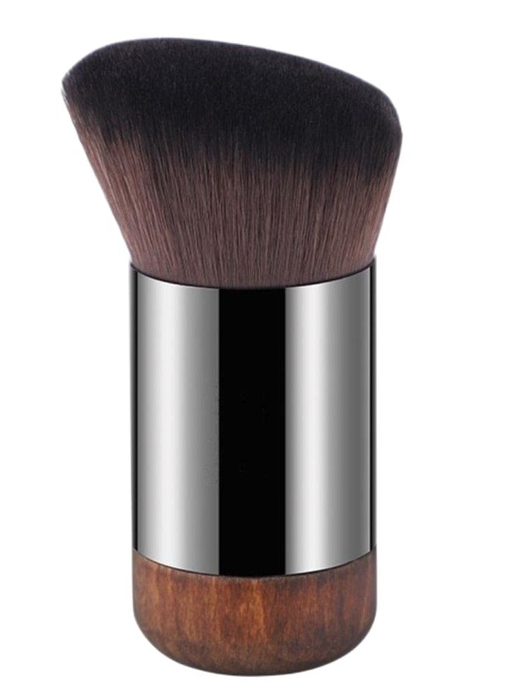 SOLARAE Foundation Brush, Angled Flat Top Kabuki Foundation Brush, Suitable for Mixed Liquid, Cream, or Flawless Powder Cosmetics, Premium Durable Face Multipurpose Blending Makeup Brush (Brown) - Image 1