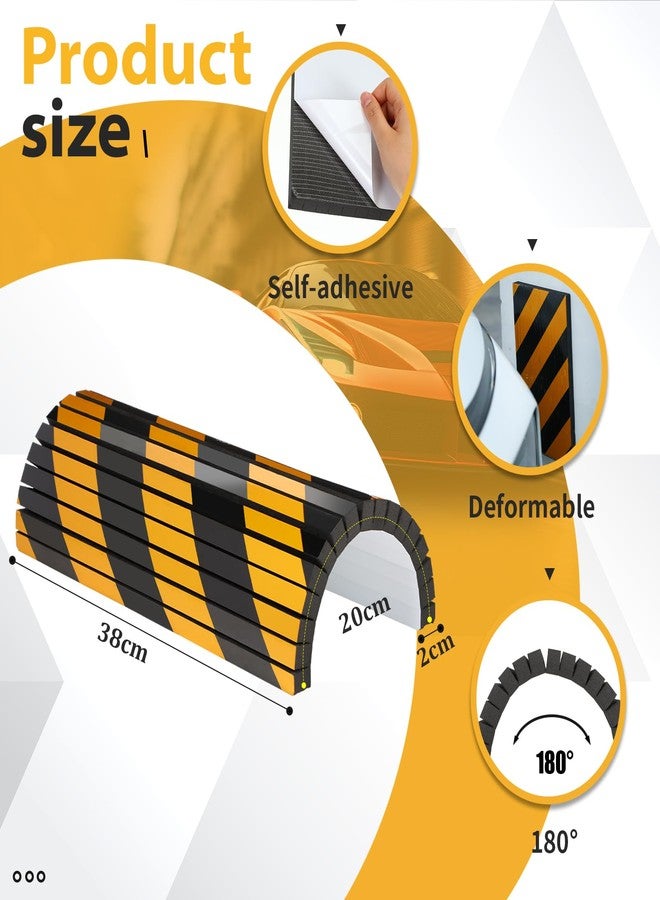 Datanly 6 Pcs Garage Wall Bumpers Guards Reflective Garage Wall Protector Foam Garage Stoppers for Your Vehicle Parking Corner Garage Pole Padding for Garage Parking Lot, Black Yellow - Image 2