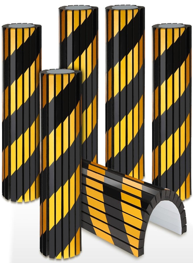 Datanly 6 Pcs Garage Wall Bumpers Guards Reflective Garage Wall Protector Foam Garage Stoppers for Your Vehicle Parking Corner Garage Pole Padding for Garage Parking Lot, Black Yellow - Image 1