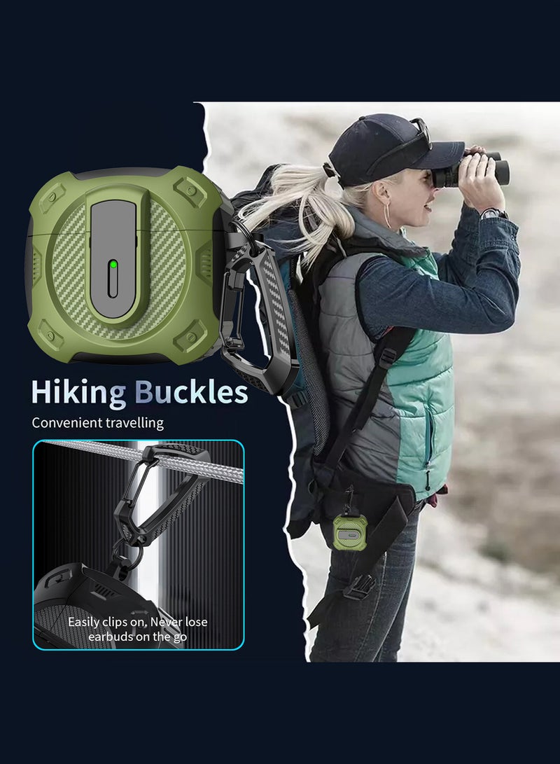 CATANES 4Packs Airpods 4 Case Hard Shell Protective Armor LED Visible Wireless Charging Case Cover with Lock - Blue Silver Orange White - Image 5