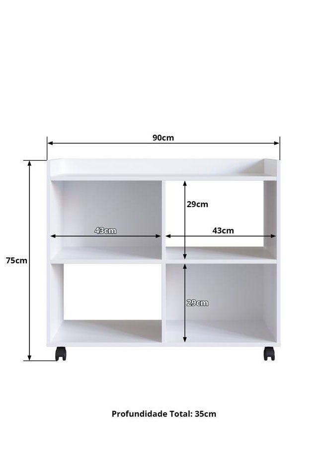 DANUBE HOME Lairon 2 Door Cabinet 3 Tier Modern Design Wooden Book Organiser Cupboard Space Saving Display Storage Rack For Home Office Living Room Kitchen White  - Image 2