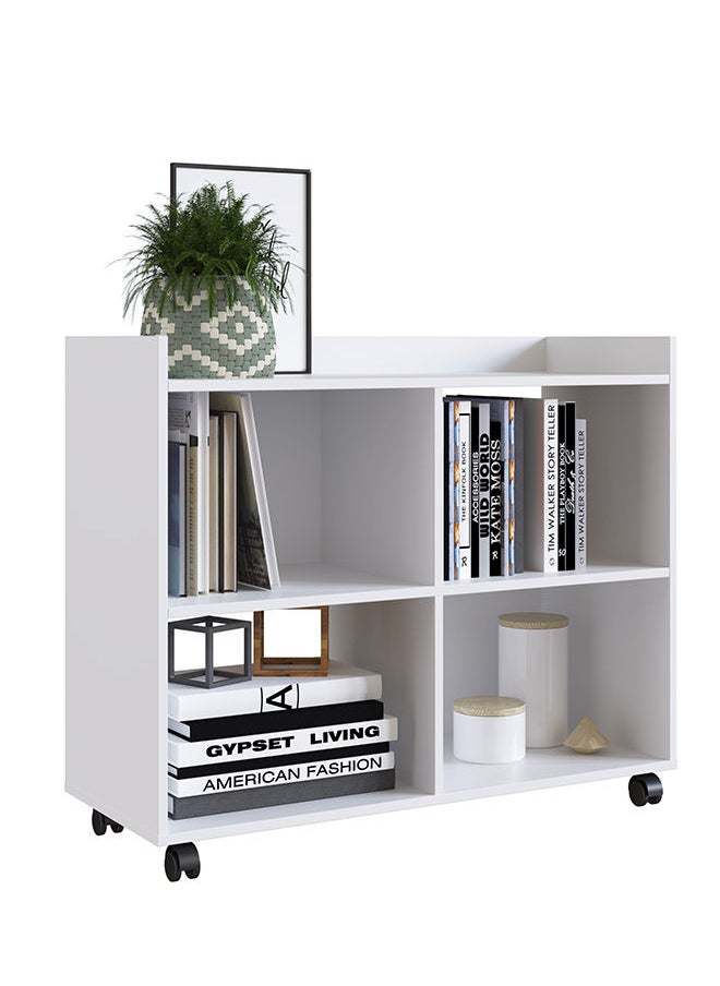 DANUBE HOME Lairon 2 Door Cabinet 3 Tier Modern Design Wooden Book Organiser Cupboard Space Saving Display Storage Rack For Home Office Living Room Kitchen White  - Image 4