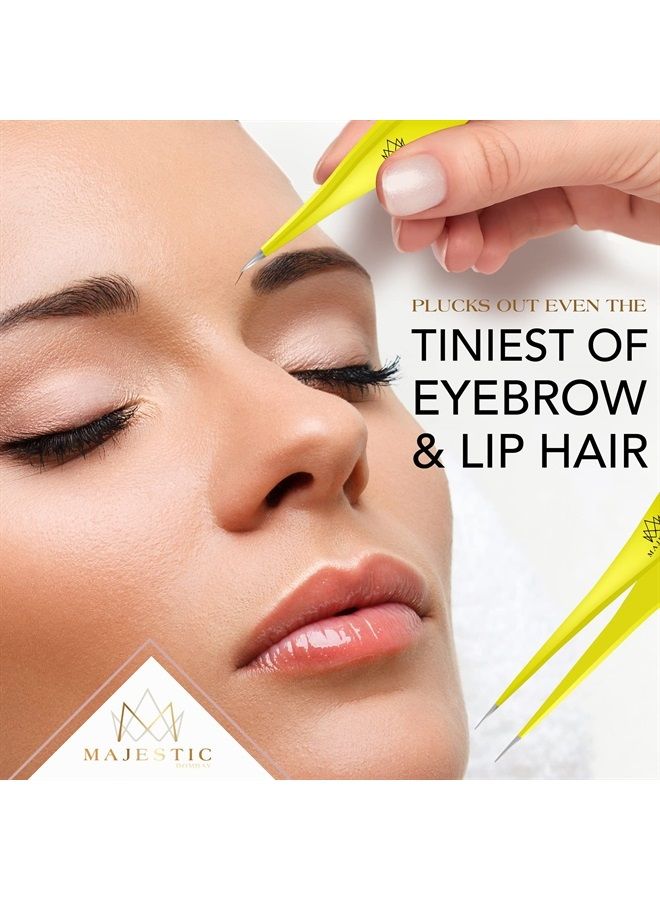 Majestic Bombay Fine Point Tweezers for Women and Men – Splinter Ticks, Facial, Brow and Ingrown Hair Removal–Sharp, Needle Nose, Surgical Tweezers Precision Pluckers best tweezers for chin hair - Image 5