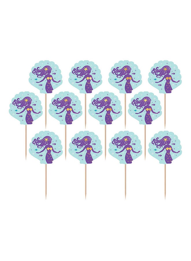 Amscan 24-Piece Mermaid Wishes Floarl Picks 8.8cm - Image 1