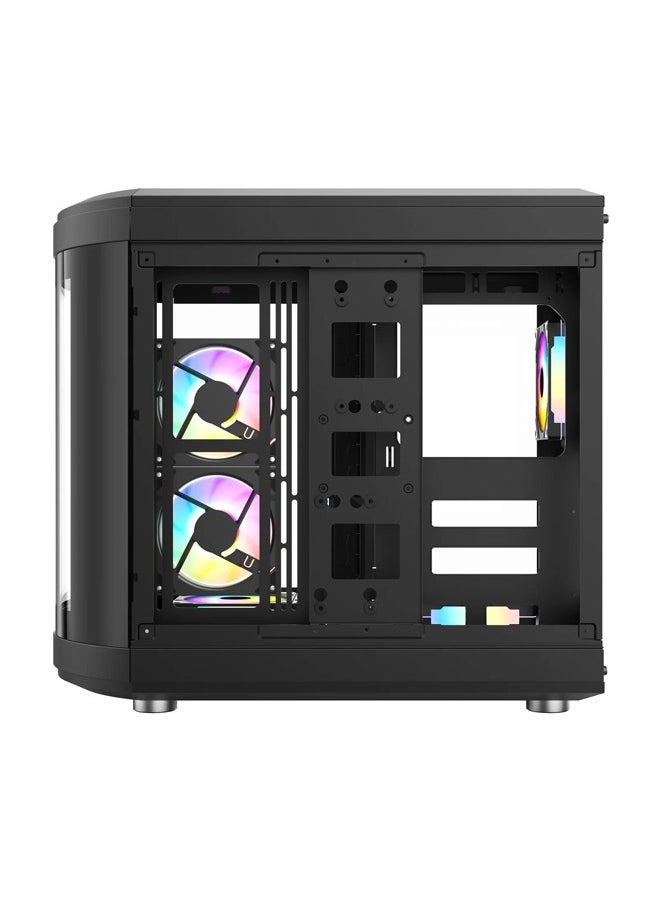 highend - Penguin Pro Mid-Tower Full ATX PC Gaming Case with Curved Panoramic Tempered Glass Dual Chamber, Front I/O USB Type-C - Image 1