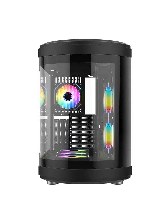 highend - Penguin Pro Mid-Tower Full ATX PC Gaming Case with Curved Panoramic Tempered Glass Dual Chamber, Front I/O USB Type-C - Image 1