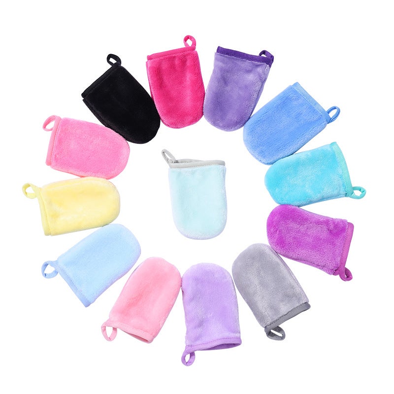 Manufacturer Flannel Makeup Remover Cosmetic Gloves Clear Water Cleansing Finger Cots Facial Makeup - Image 2