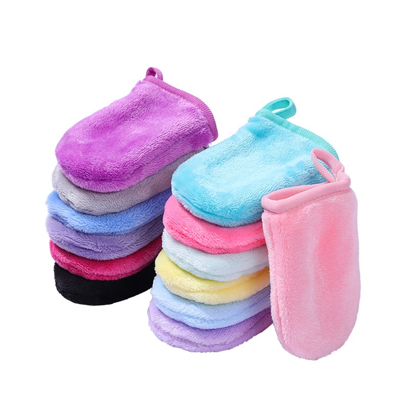 Manufacturer Flannel Makeup Remover Cosmetic Gloves Clear Water Cleansing Finger Cots Facial Makeup - Image 4