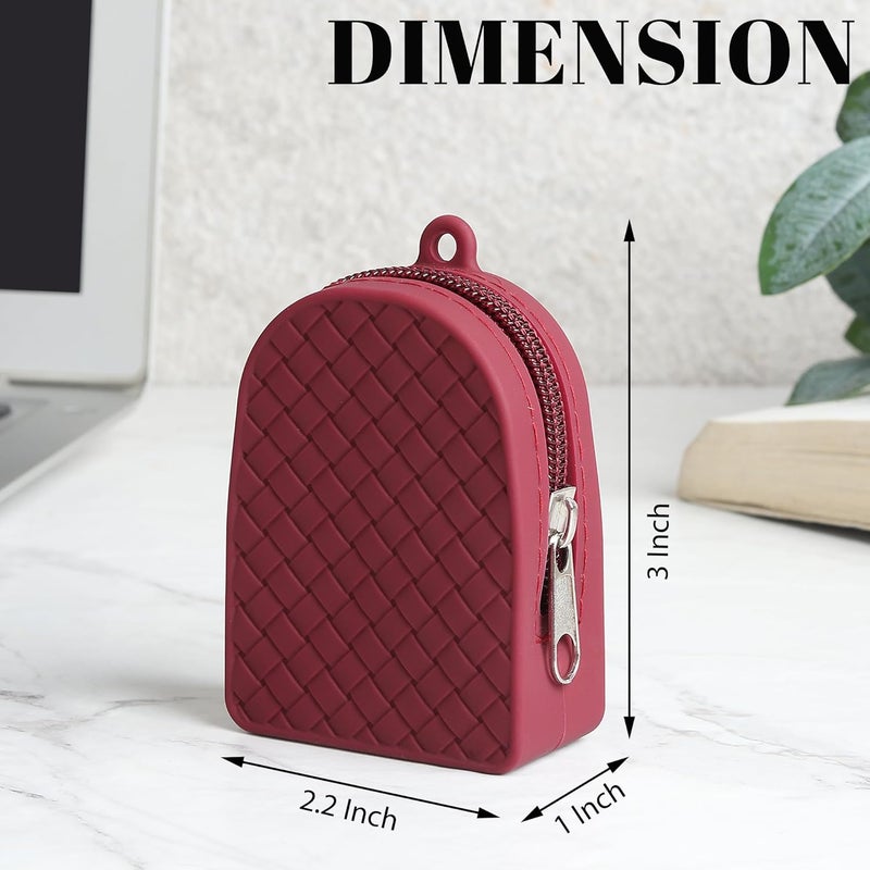 GadgetBite حقيبة عملات غادج بايت مات بسحاب | متينة | مقاومة للماء | مصممة للعملات، البطاقات، المفاتيح، سماعات الأذن، إلخ. | محمولة مع حزام للمعصم | تصميم نسج السلة باللون البني الداكن - Image 3