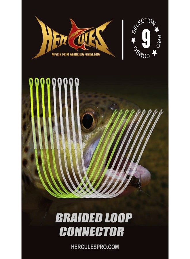 HERCULES Fly Fishing Leader Connector for Fly line 9Pcs Pro Selection Combo - 20lb 30lb 50lb, Clear and High-Vis Yellow - Image 1