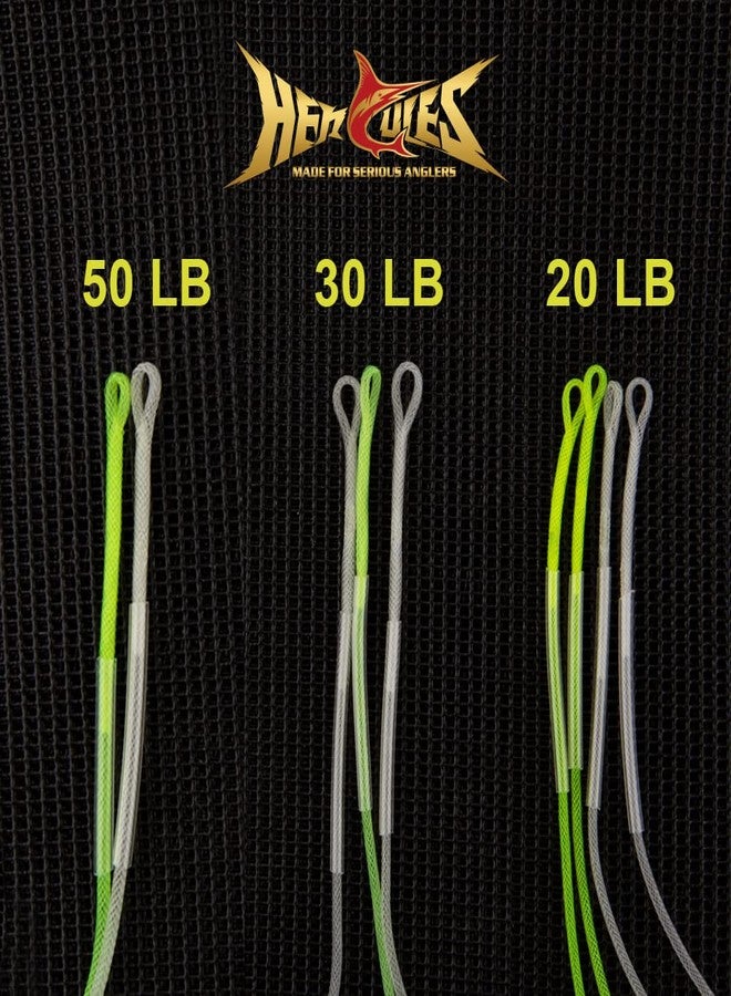 HERCULES Fly Fishing Leader Connector for Fly line 9Pcs Pro Selection Combo - 20lb 30lb 50lb, Clear and High-Vis Yellow - Image 2
