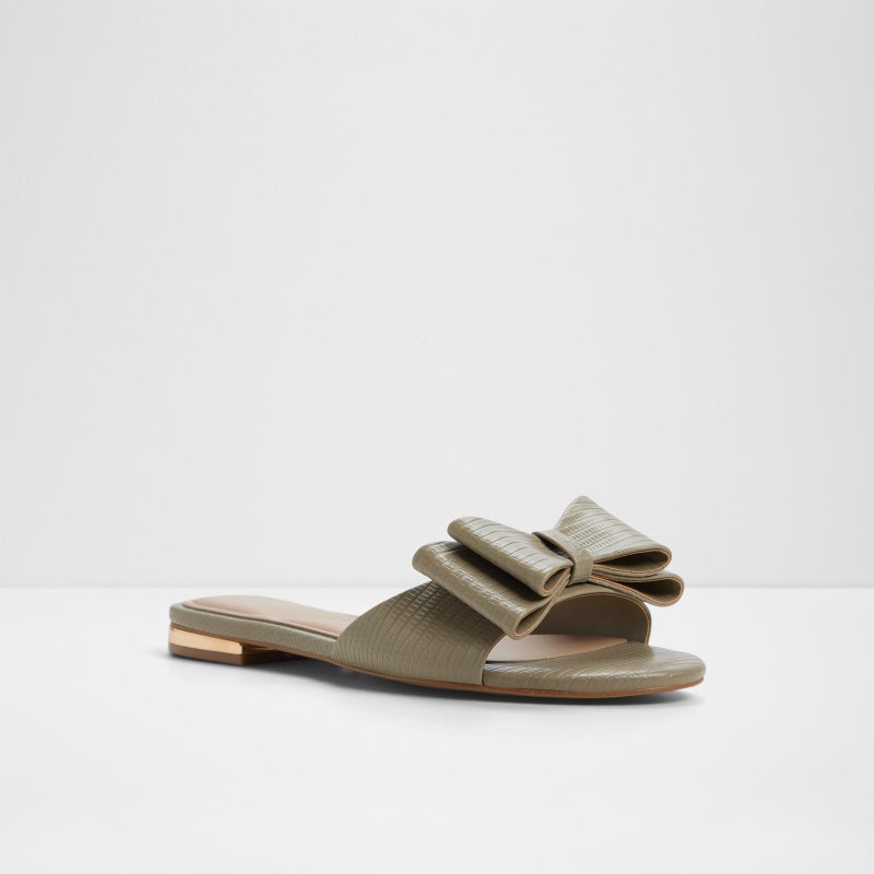 ALDO ELOQUENT Textured Bow Flat Sandals - Image 4