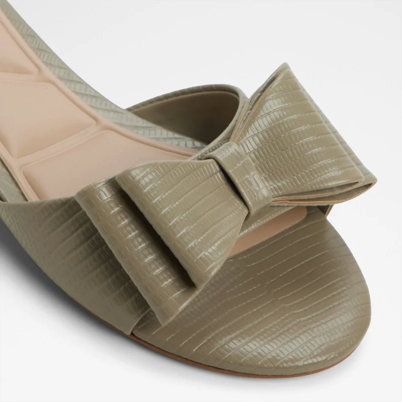 ALDO  ELOQUENT Textured Bow Flat Sandals for Women | Best Price UAE