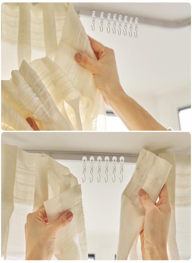 Motroce 120 Pcs Curtain Track Sets 60 Pcs Plastic Ceiling Mount Curtain Track Hooks Rollers and 60 Pcs Metal Shower S Hooks Straight Curved Rollers for Flexible Ceiling Curtain Track - Image 5