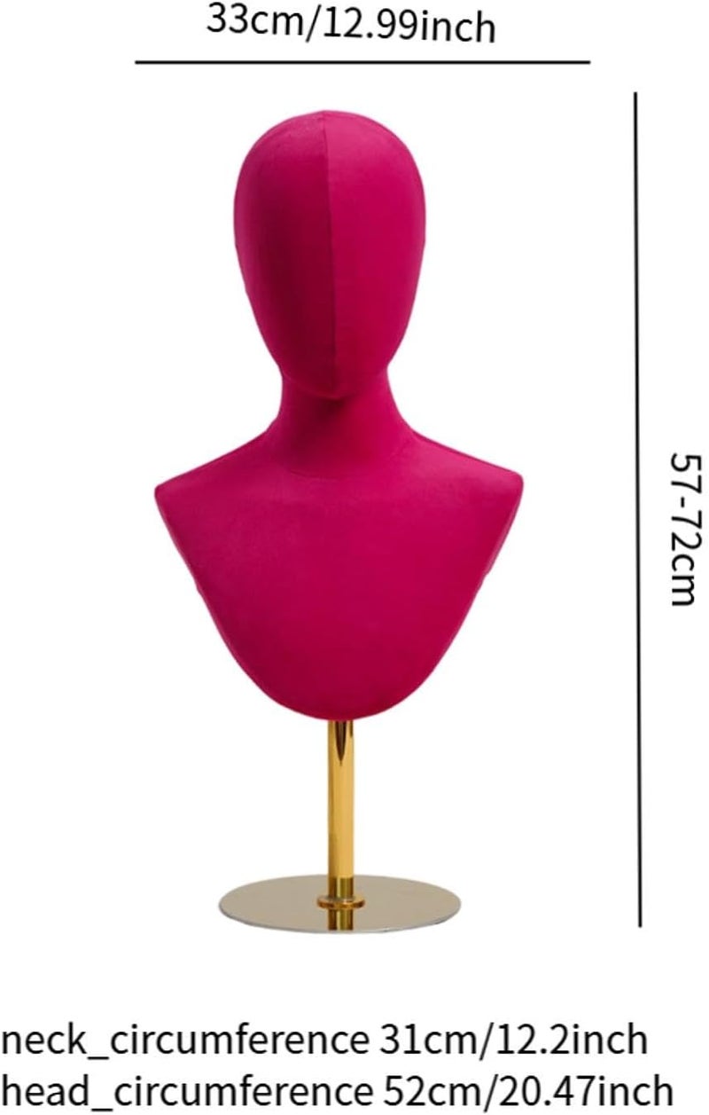 Mannequin Head Hat Display Model for Cap Scarf Headwear Necklaces Barbershop , Rose Red - Image 1