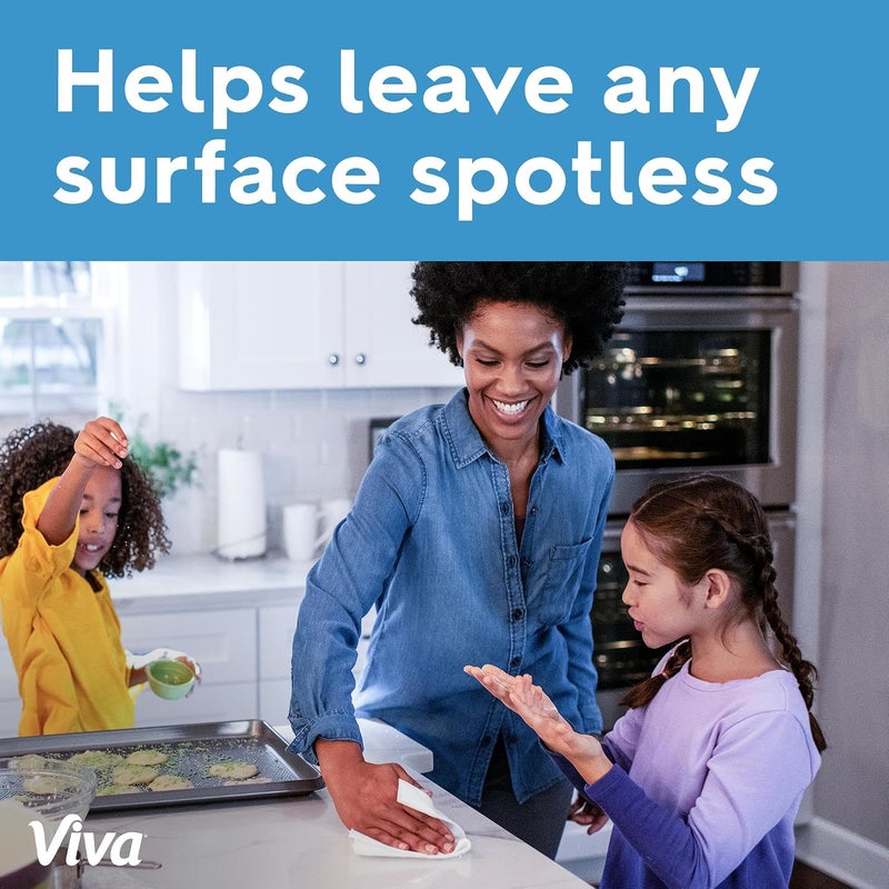 Viva Multi-Surface Cloth Paper Towels, Task Size - 12 Super Rolls (2 Packs of 6) = 18 Regular Rolls (81 Sheets Per Roll) - Image 4