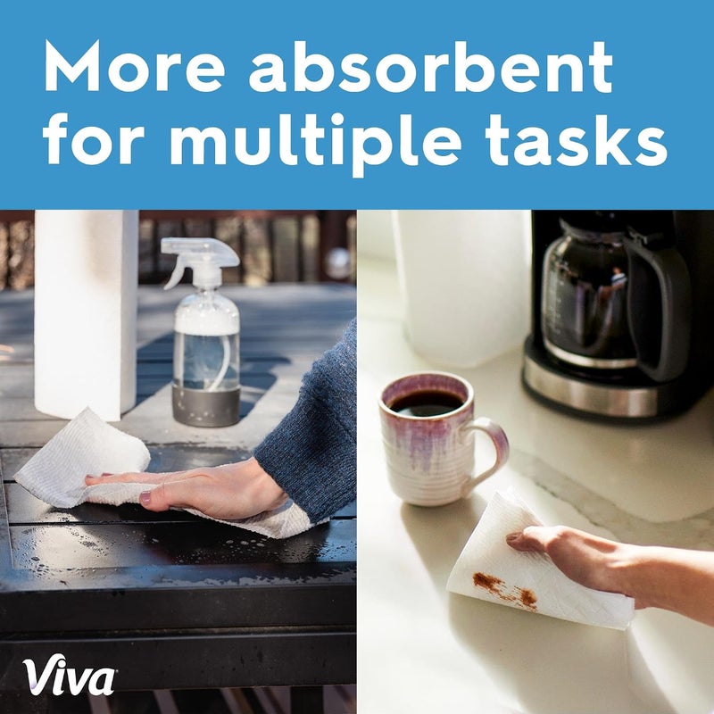 Viva Multi-Surface Cloth Paper Towels, Task Size - 12 Super Rolls (2 Packs of 6) = 18 Regular Rolls (81 Sheets Per Roll) - Image 5