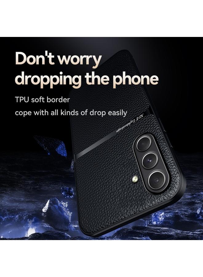 S-TOP Case For Samsung Galaxy A56 5G Litchi Leather Magnetic Full Coverage Shockproof Phone Case - Image 4