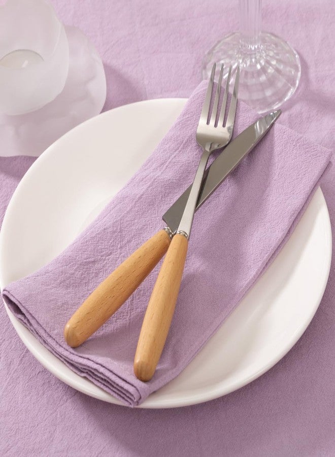 LINXTAR Cloth Napkins Lilac Cotton Napkins Set of 4 17"x17" Washable Reusable Cotton Napkins for Fall Autumn Wedding Party Banquet Baby Shower Home Dining Table Decor - Image 5