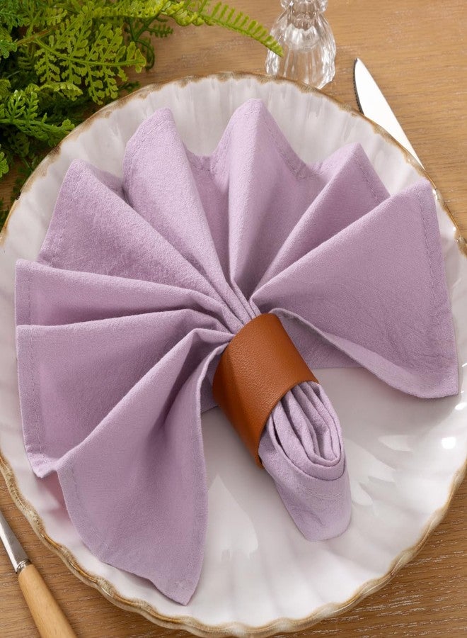 LINXTAR Cloth Napkins Lilac Cotton Napkins Set of 4 17"x17" Washable Reusable Cotton Napkins for Fall Autumn Wedding Party Banquet Baby Shower Home Dining Table Decor - Image 2