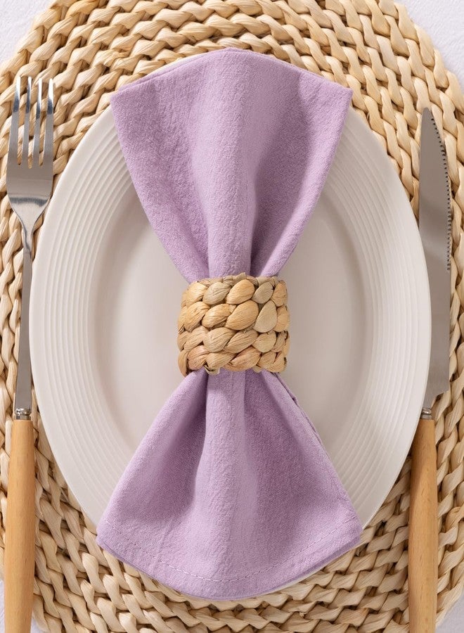 LINXTAR Cloth Napkins Lilac Cotton Napkins Set of 4 17"x17" Washable Reusable Cotton Napkins for Fall Autumn Wedding Party Banquet Baby Shower Home Dining Table Decor - Image 4