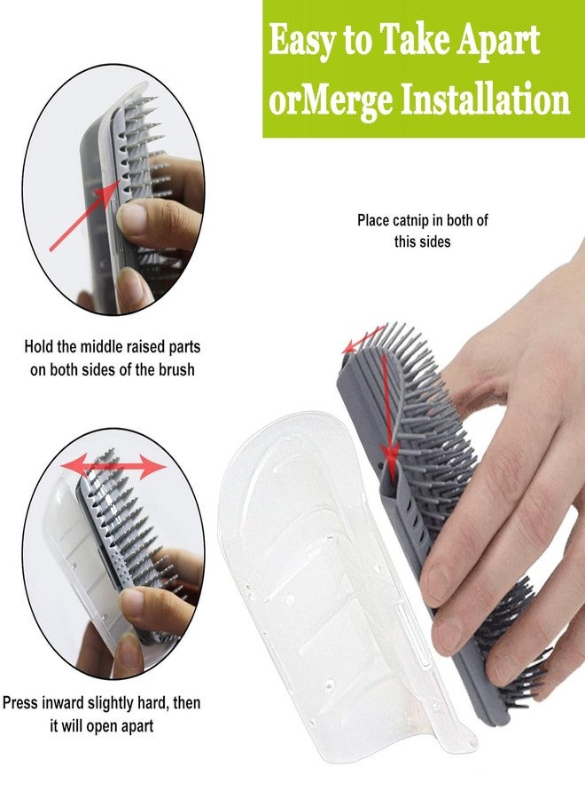 Vabrloy 2 Pack Cat Self Groomer,Cat Self Grooming Corner Scratcher with Catnip,Massage Comb Brush for Long & Short Fur Cats Dogs - Image 3