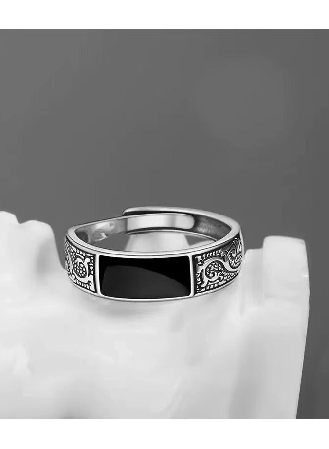 1pc Fashion Dragon Pattern Ring - Adjustable, Vintage Hip Hop Style, Simple, Personality Men's Single Ring for Everyday Wear  - Image 4