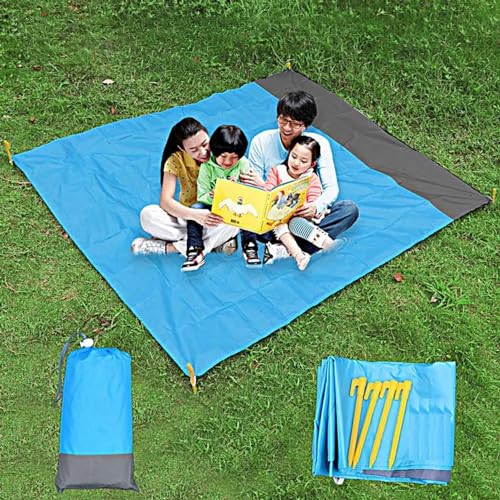 MEZON Polyester Beach Blanket Waterproof Sandproof - Sand Free for 2-7 Adults, Pocket Blanket for Travel, Camping, Hiking, Music Festivals - 200 * 210 cm (Multi Color) - Image 3