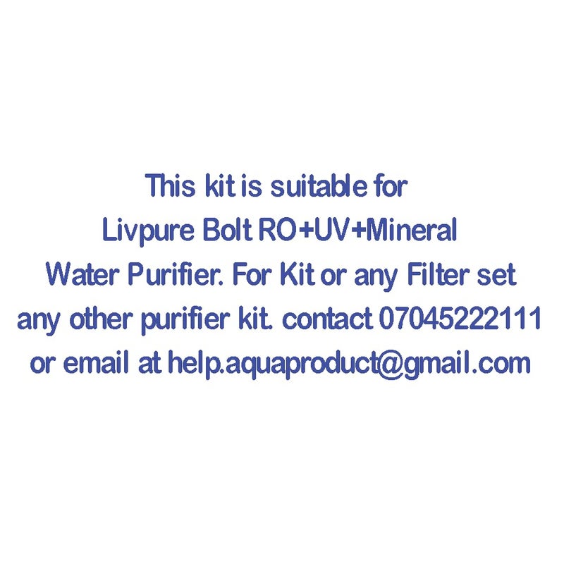 Bareeze Pure RO Service Kit for Livpure Bolt ROUVMineral Water Purifier - Image 4