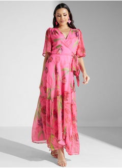 Hope & Ivy Flutter Sleeve Maxi Wrap Dress  - Image 4