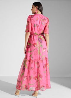 Hope & Ivy Flutter Sleeve Maxi Wrap Dress  - Image 2