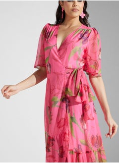 Hope & Ivy Flutter Sleeve Maxi Wrap Dress  - Image 3